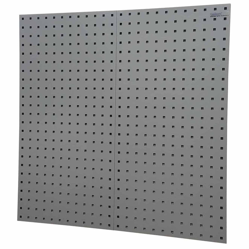 LocBoard® 18"W x 9/16"D x 36"H, 18G Steel Square Hole Pegboards - Gray
